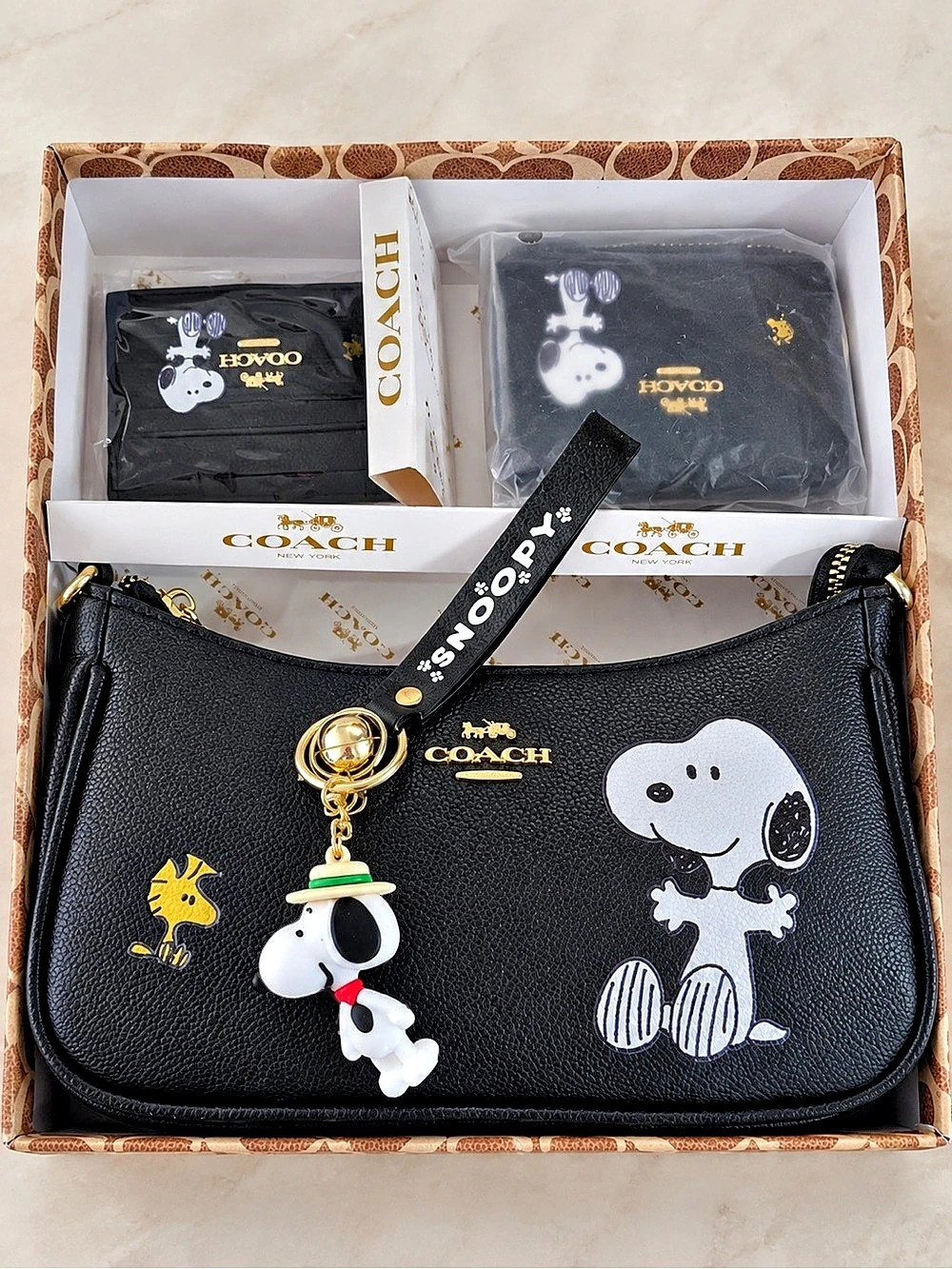 Coach Snoopy Crossbody Bag Black & White